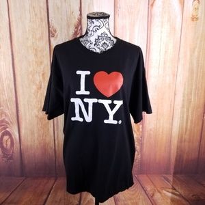 🍾I Love New York Black Crewneck T-shirt  B46